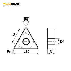 LƯỠI DAO TIỆN KENNAMETAL TNMG160408MR KCM25B LƯỠI DAO TIỆN KENNAMETAL TNMG160408MR KCM25B